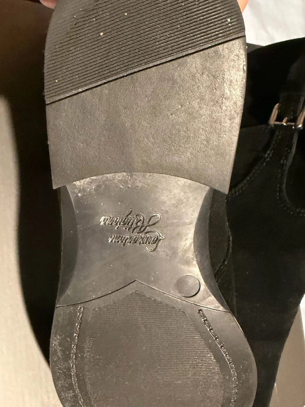 La CANADIENNE Black Suede Ankle Booties with Buckle